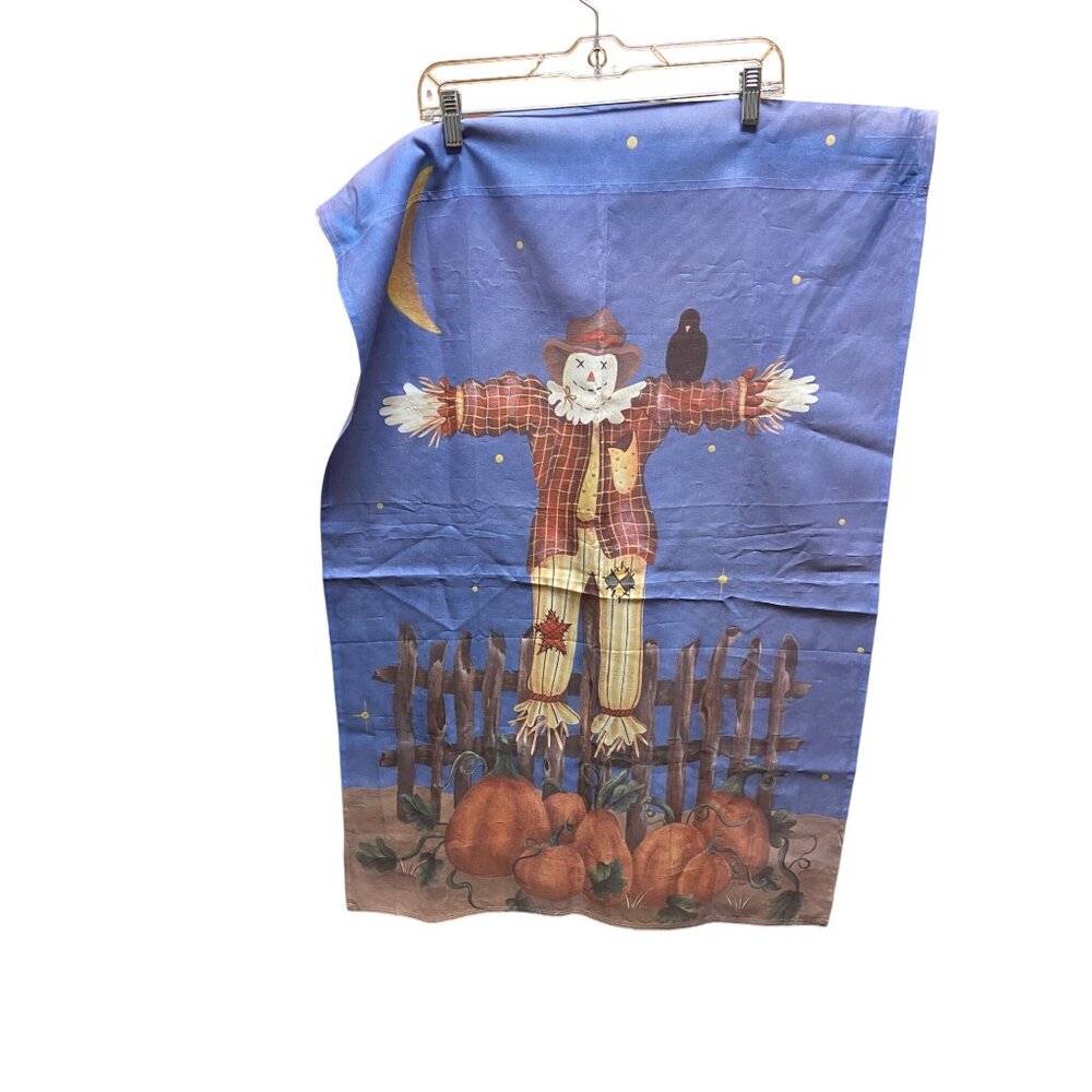 Vintage Scarecrow Pumpkins Garden Flag 43 x 15 Fall Thanksgiving Autumn
